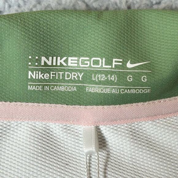 Nike Golf Shirt Womens L White Fit Dry Athletic Short Sleeve Polo Shirt NEW - Picture 3 of 9